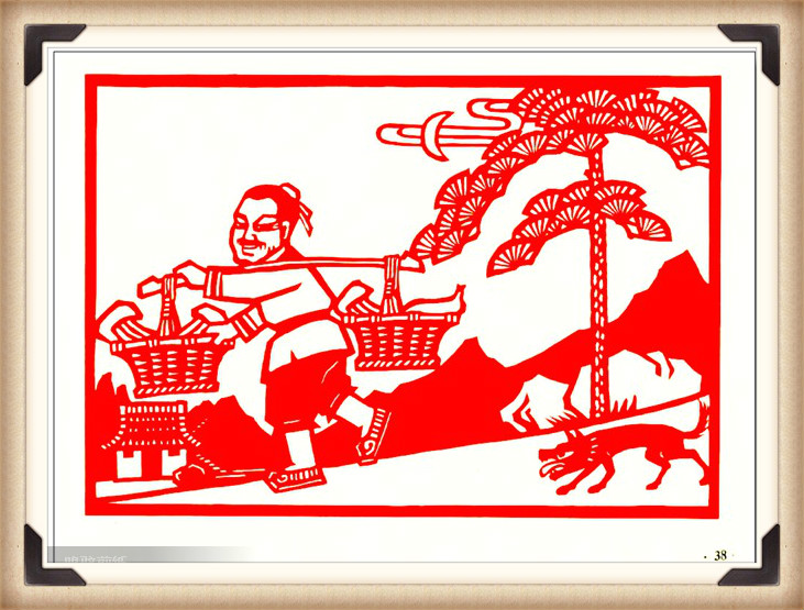 斗狼記剪紙藝術，高清剪紙連環(huán)畫圖集（54張）