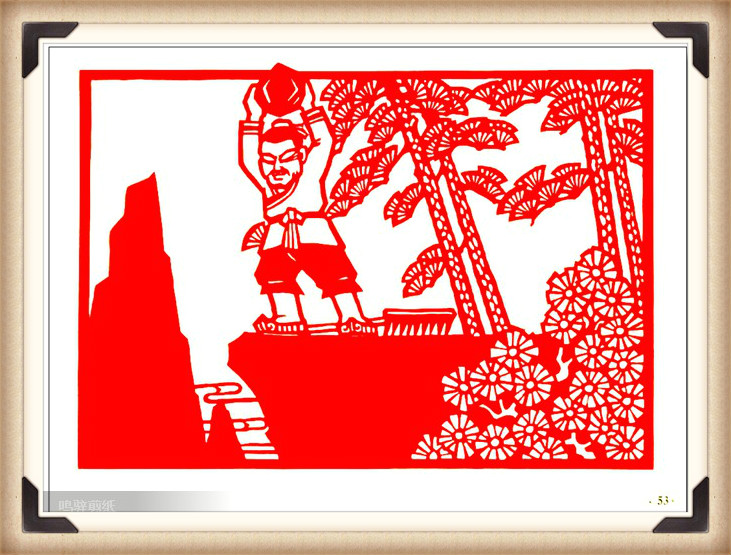 斗狼記剪紙藝術，高清剪紙連環(huán)畫圖集（54張）