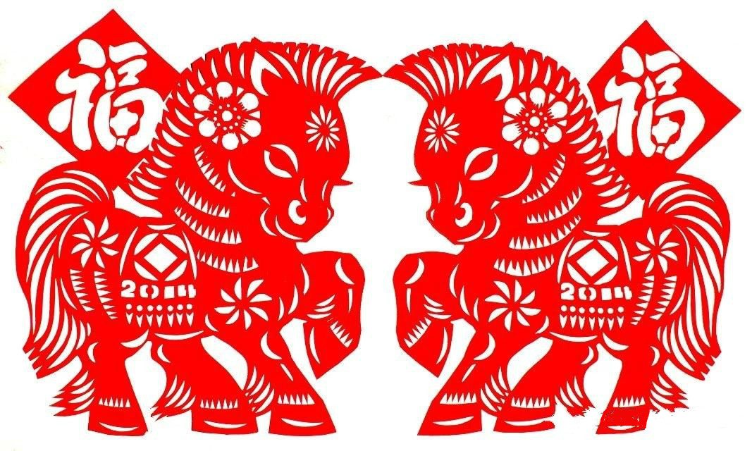 活潑可愛的小馬駒剪紙圖集(25張)，孫立峰作品