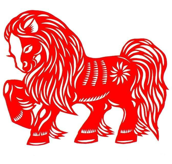 活潑可愛的小馬駒剪紙圖集(25張)，孫立峰作品