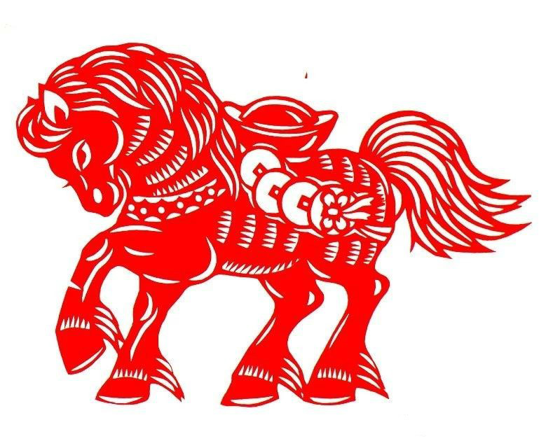 活潑可愛的小馬駒剪紙圖集(25張)，孫立峰作品