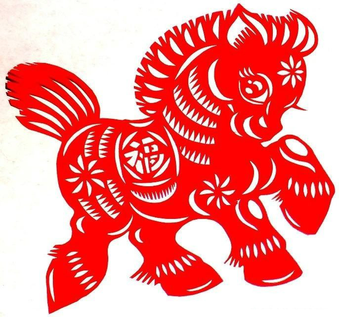 活潑可愛的小馬駒剪紙圖集(25張)，孫立峰作品