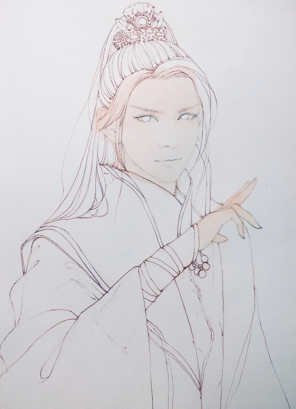 超詳細(xì)古風(fēng)美男上色步驟圖，可收藏做臨摹圖集