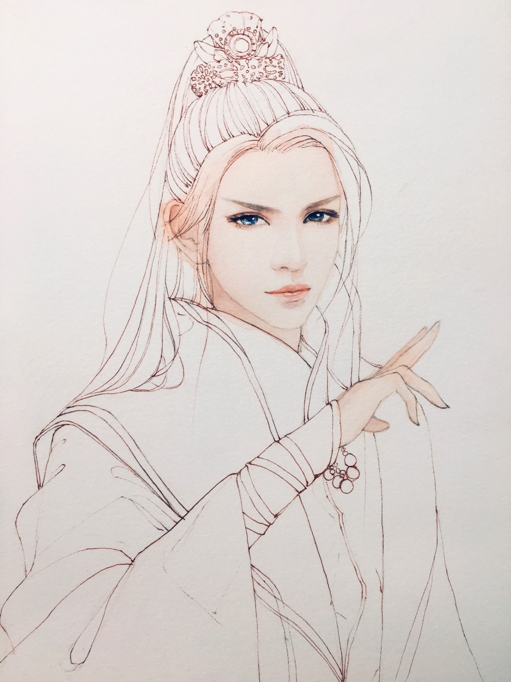 超詳細(xì)古風(fēng)美男上色步驟圖，可收藏做臨摹圖集