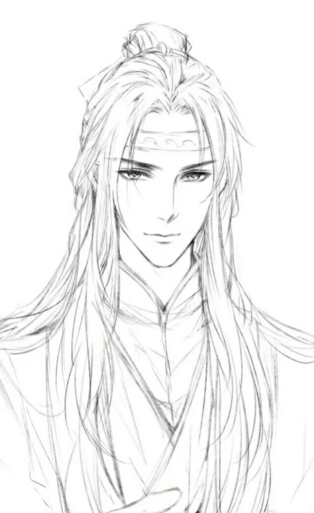 15張超帥古風美男線稿圖，古風人物線稿臨摹圖集