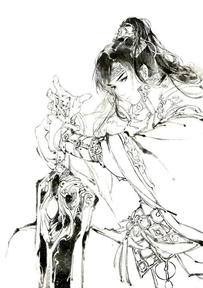 15張超帥古風美男線稿圖，古風人物線稿臨摹圖集