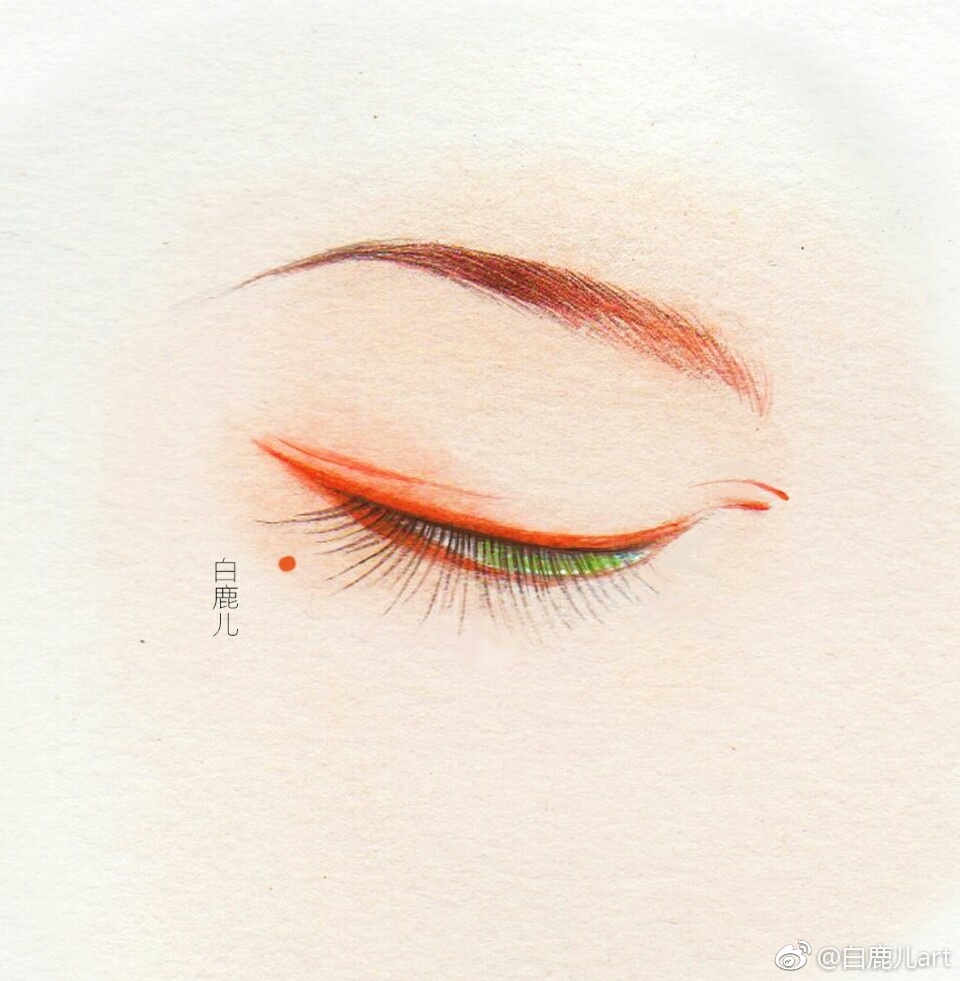 閉眼女子眉眼繪畫圖集，唯美眼睛古風(fēng)圖片