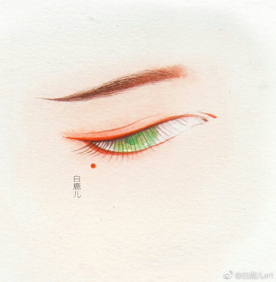 閉眼女子眉眼繪畫圖集，唯美眼睛古風(fēng)圖片