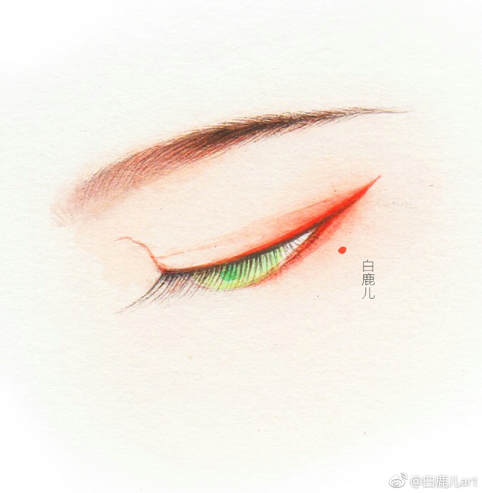 閉眼女子眉眼繪畫圖集，唯美眼睛古風(fēng)圖片