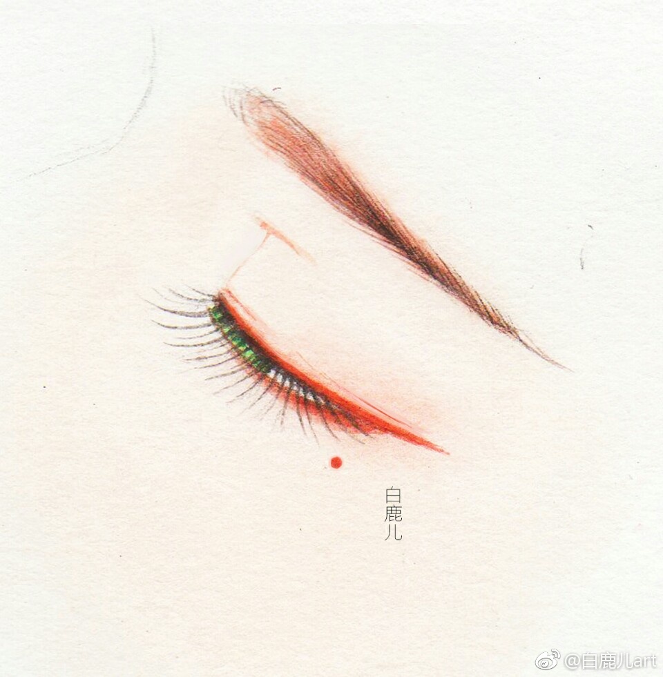 閉眼女子眉眼繪畫圖集，唯美眼睛古風(fēng)圖片