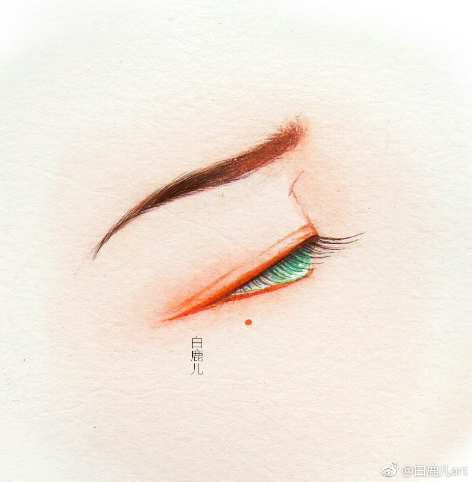 閉眼女子眉眼繪畫圖集，唯美眼睛古風(fēng)圖片