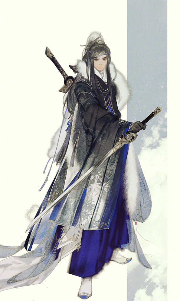 手繪劍三游戲人物成男圖片，超帥美男古風(fēng)圖集