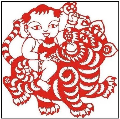 寅——賞“虎”剪紙，23張虎剪紙圖集