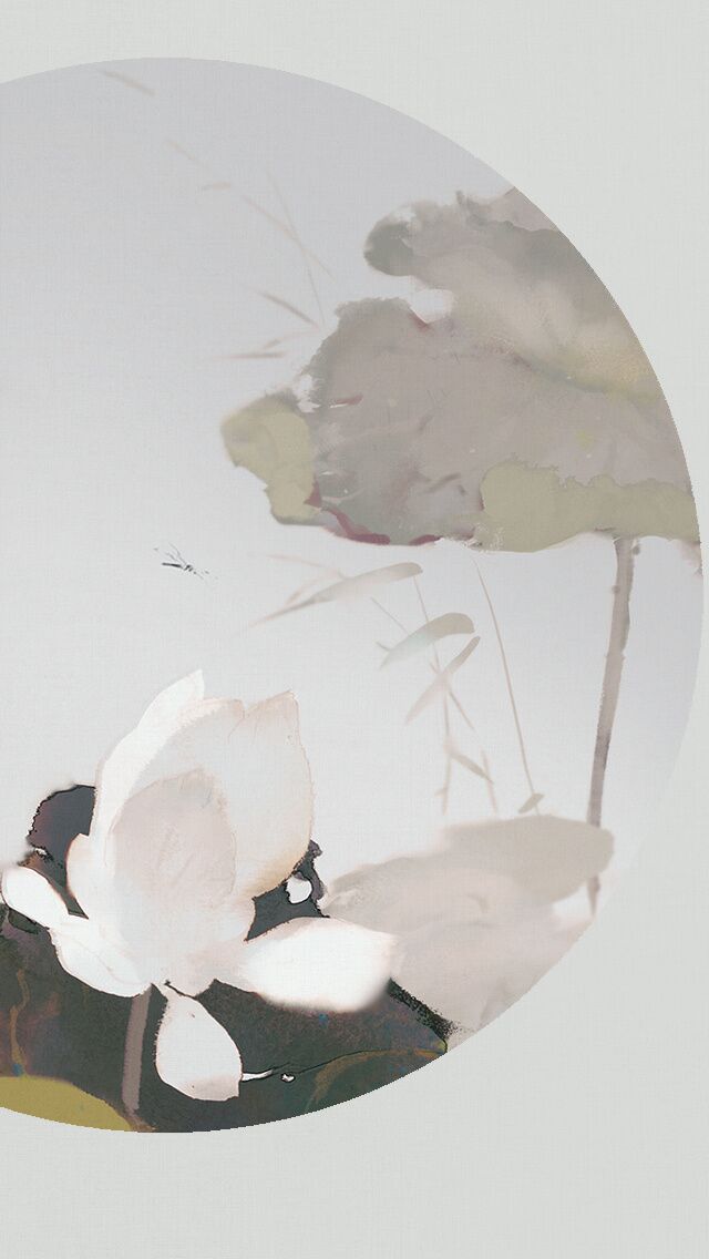 古韻意境之美手機(jī)壁紙，淡雅半圓畫面古風(fēng)圖片