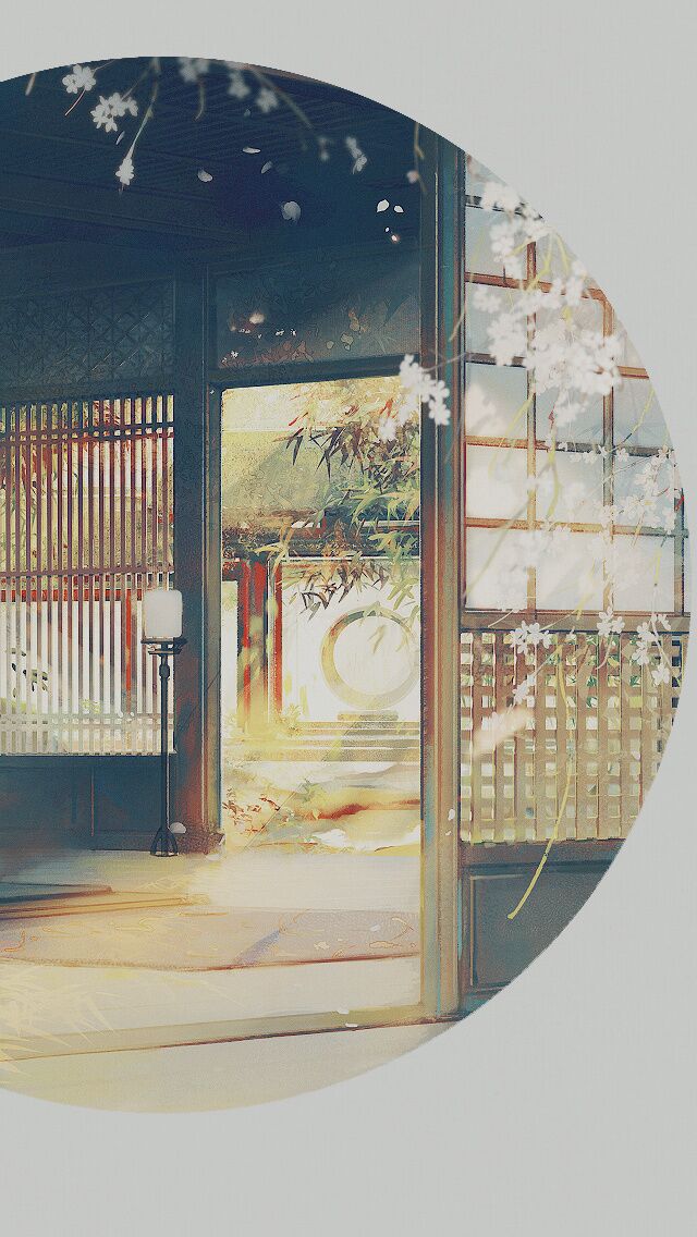 古韻意境之美手機(jī)壁紙，淡雅半圓畫面古風(fēng)圖片