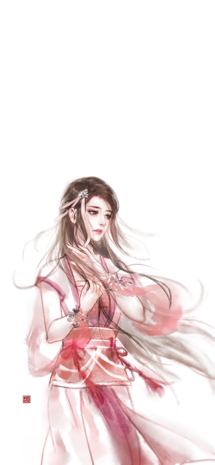 簡約古風(fēng)女子手機(jī)壁紙圖，唯美古風(fēng)女子圖片