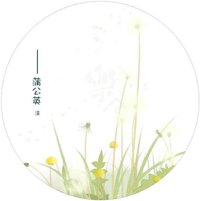 清新植物花卉插畫，可作頭像的插畫圖片