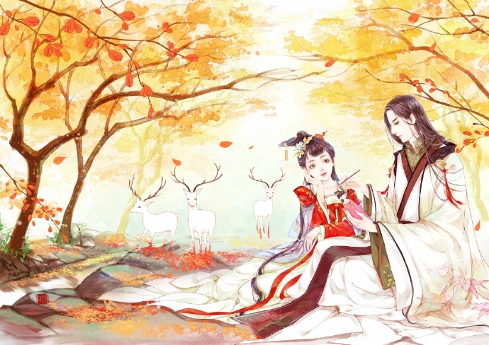 超甜的古風(fēng)情侶圖集，清新唯美古風(fēng)圖片（19張）