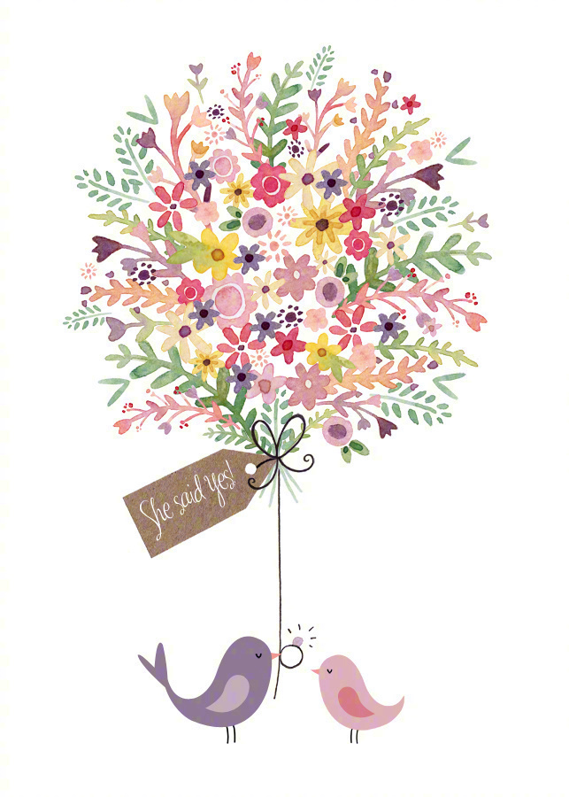 唯美粉色系插畫圖片，充滿少女心的插畫圖集