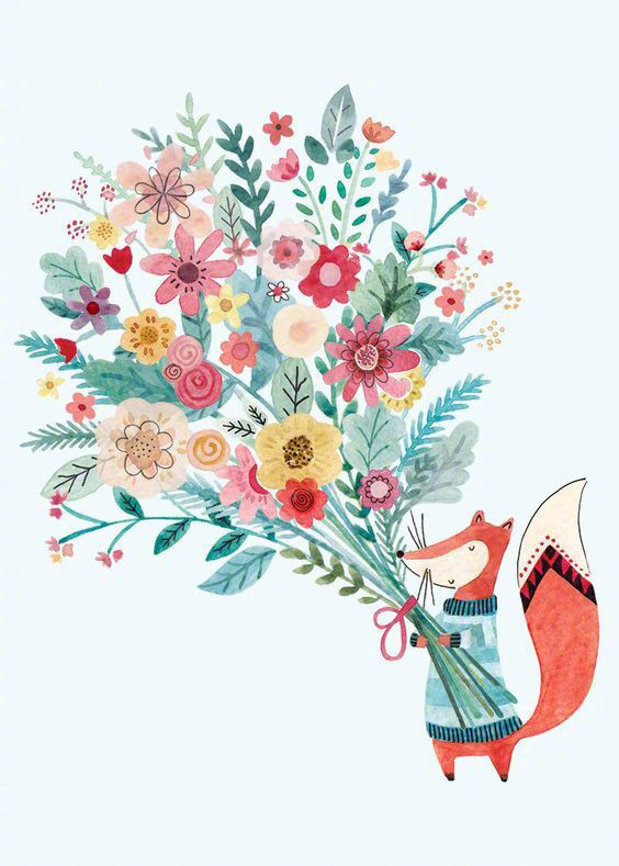 唯美粉色系插畫圖片，充滿少女心的插畫圖集