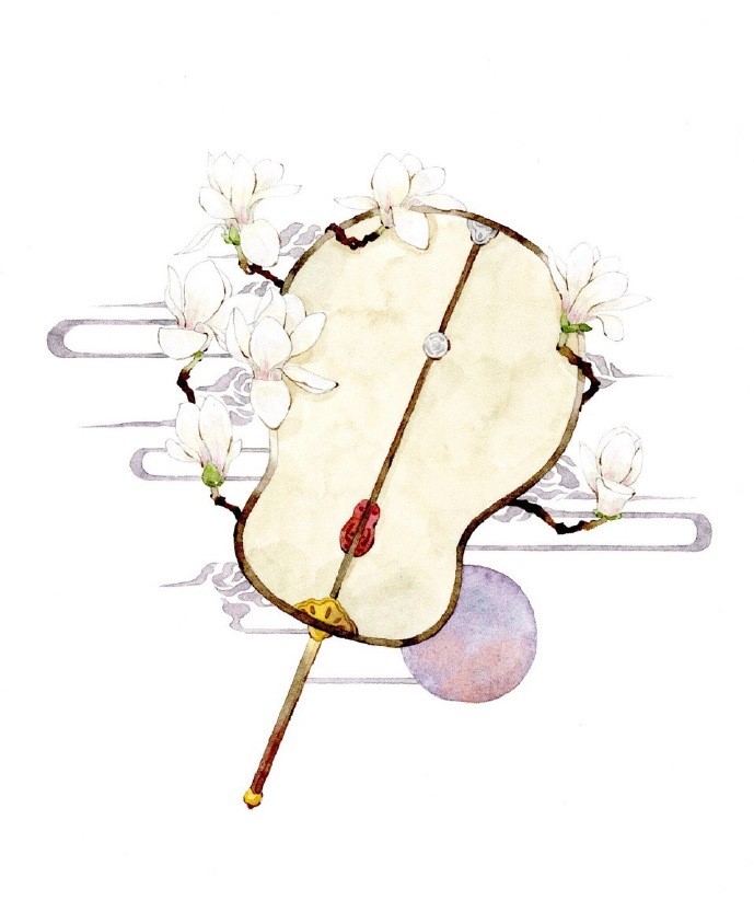 一組古風(fēng)配飾插畫系列，清新唯美古風(fēng)圖片