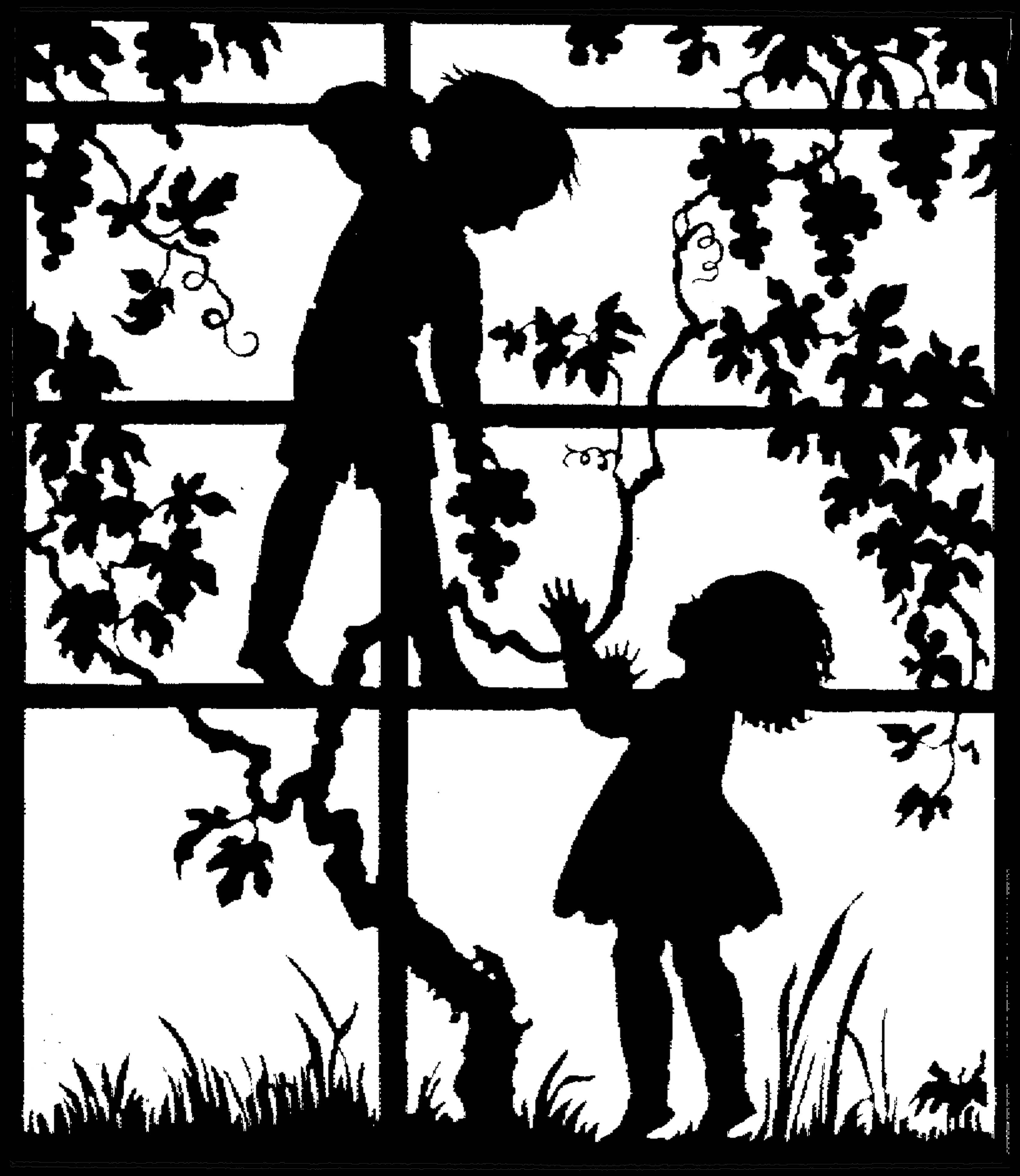 黑白童趣剪紙(26張)，西方剪影作品欣賞