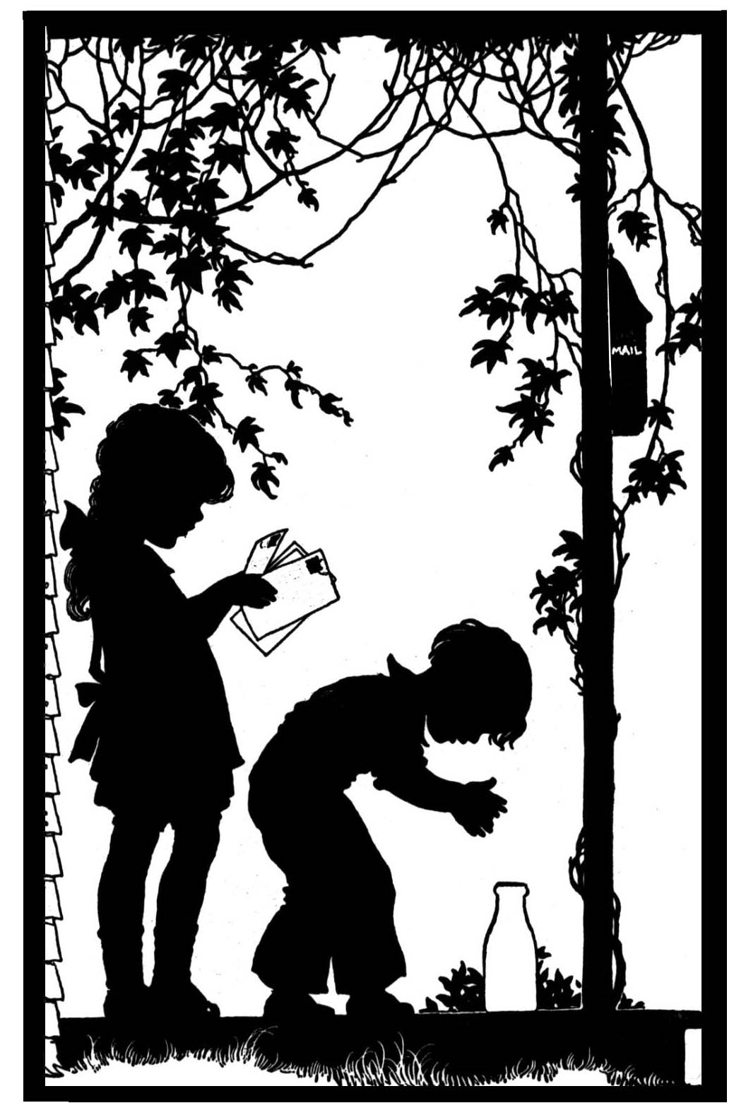 黑白童趣剪紙(26張)，西方剪影作品欣賞