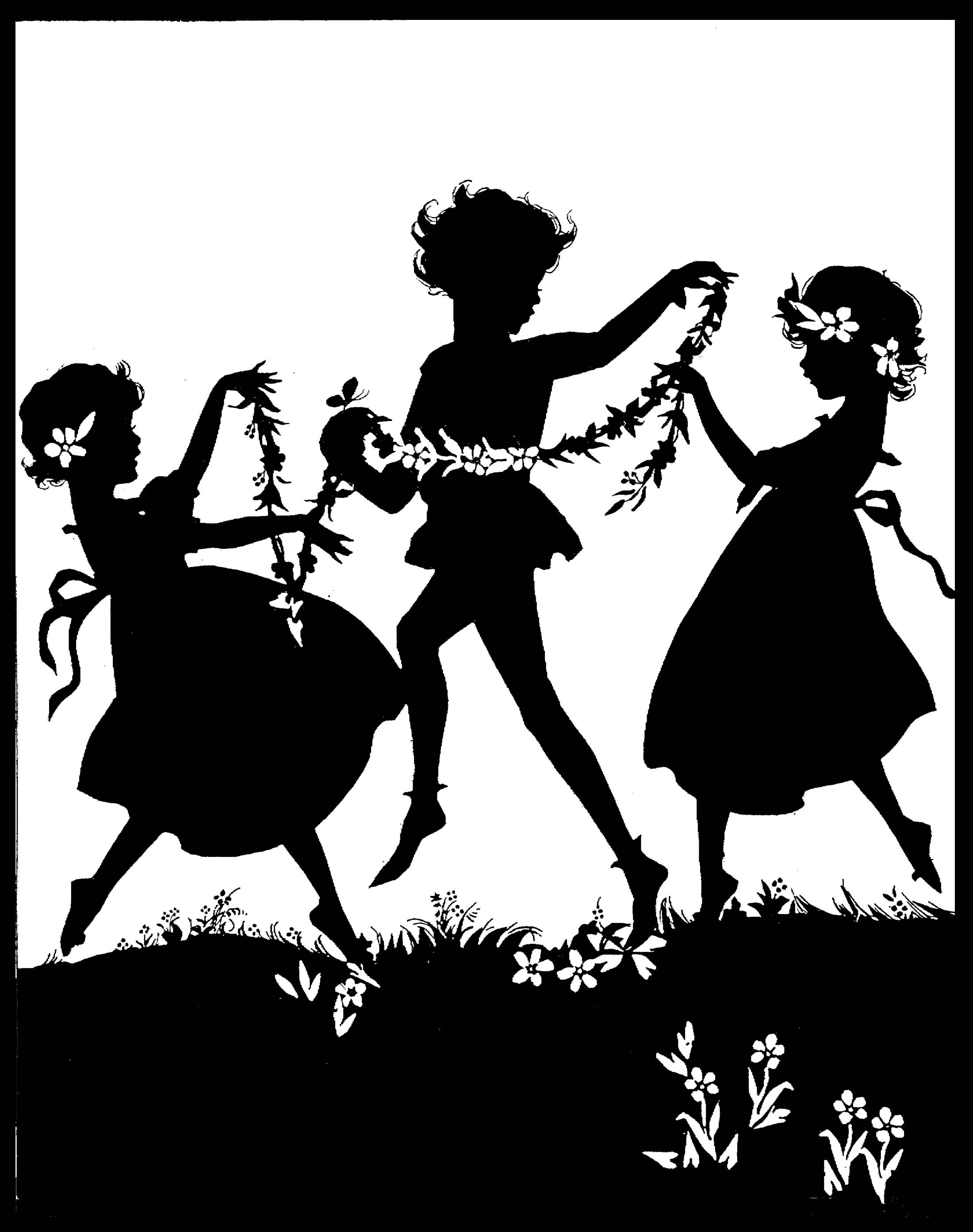 黑白童趣剪紙(26張)，西方剪影作品欣賞