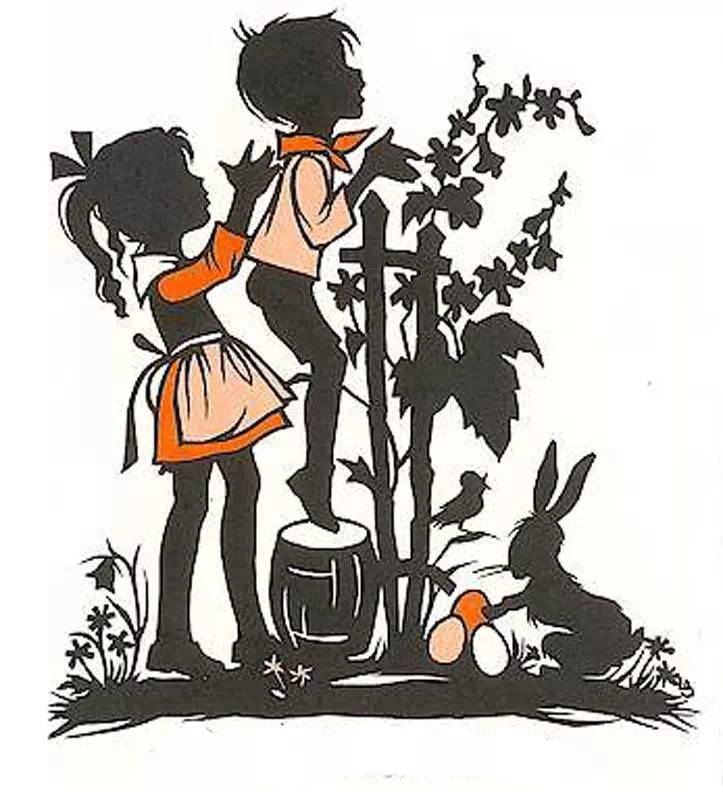 黑白童趣剪紙(26張)，西方剪影作品欣賞