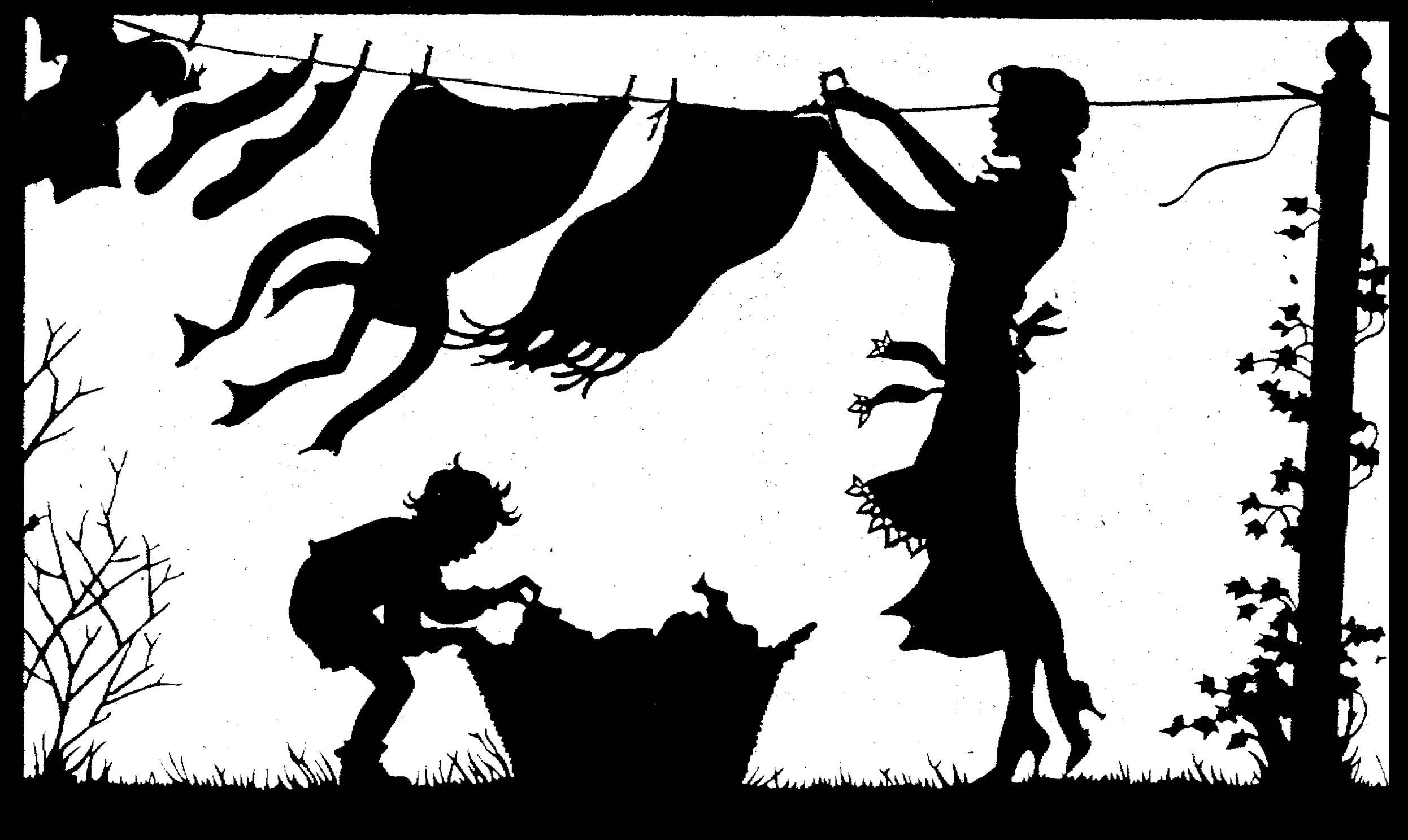 黑白童趣剪紙(26張)，西方剪影作品欣賞