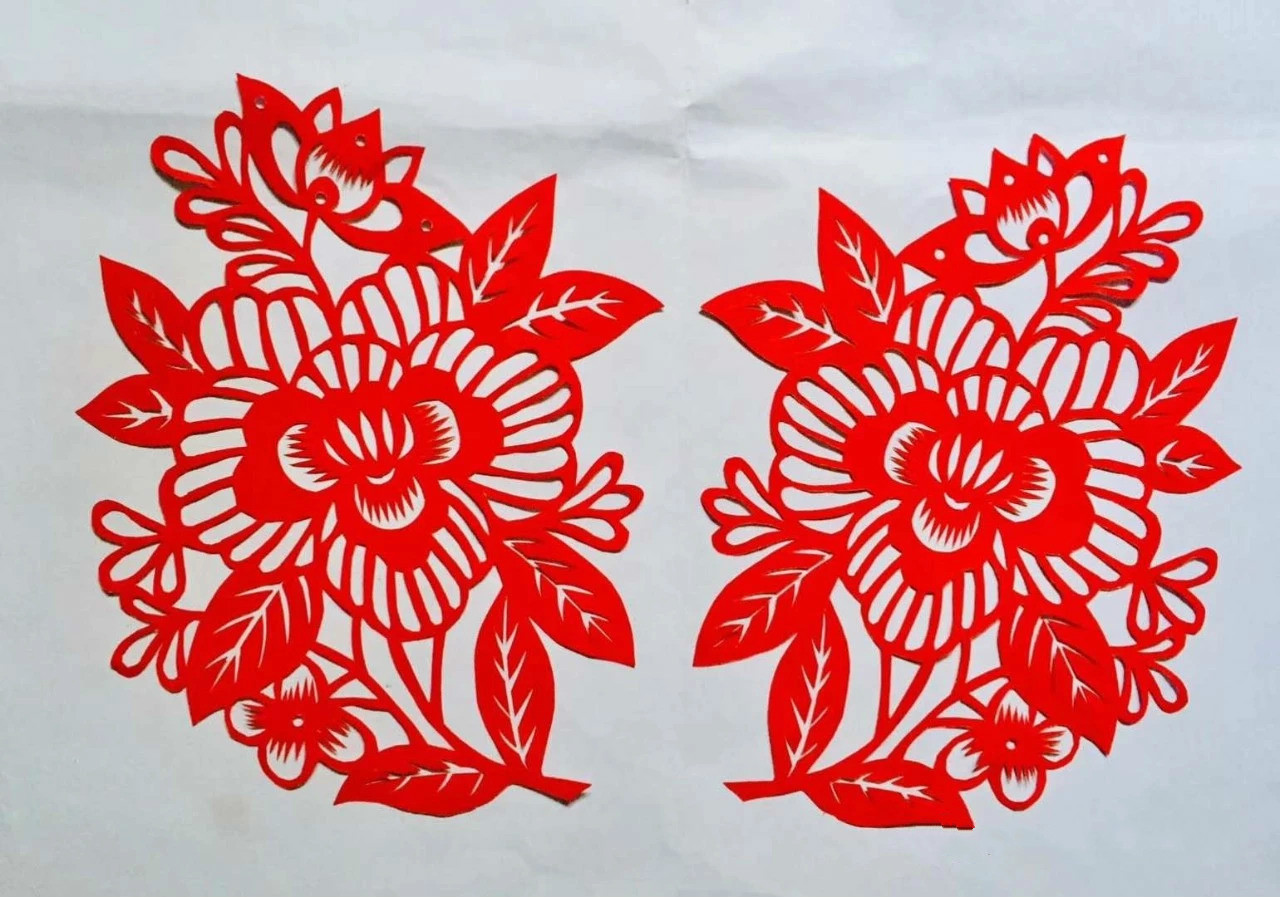 信手剪花花燦爛(20張)，張彬老師剪紙作品