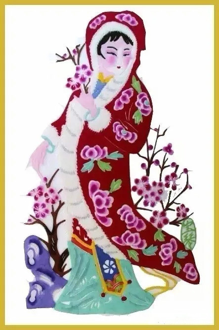 美女染色剪紙作品欣賞，色彩斑斕的剪紙藝術(shù)