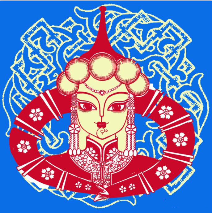 蒙古族美女剪紙，曹文峰剪紙作品欣賞