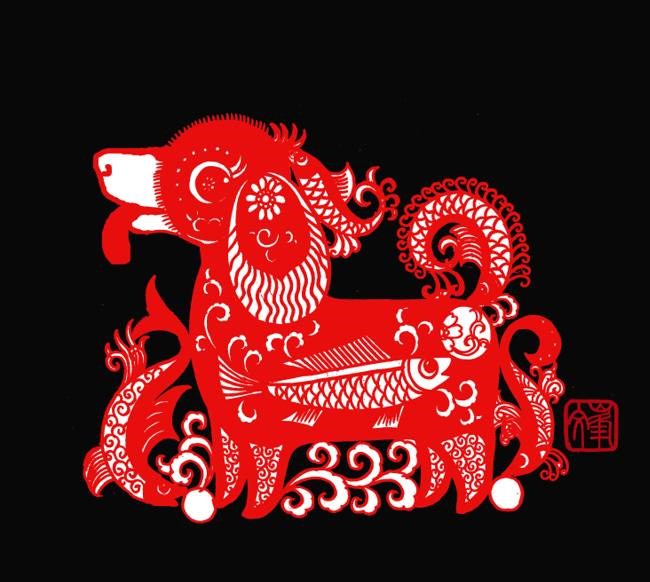 百狗圖剪紙系列(32張)，曹文峰剪紙作品欣賞