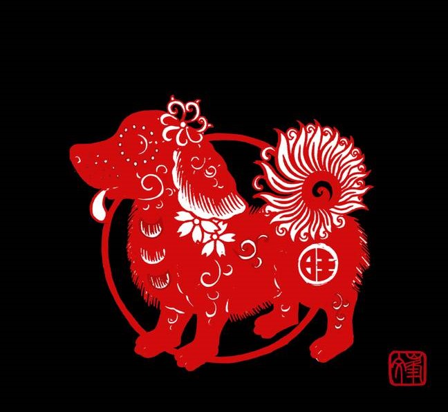 百狗圖剪紙系列(32張)，曹文峰剪紙作品欣賞