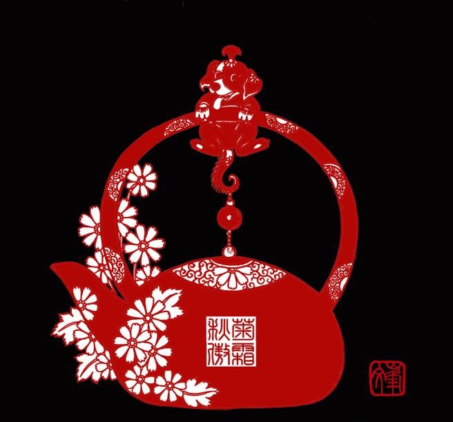 百狗圖剪紙系列(32張)，曹文峰剪紙作品欣賞