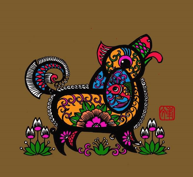 百狗圖剪紙系列(32張)，曹文峰剪紙作品欣賞