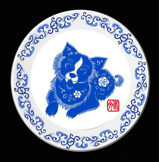 百狗圖剪紙系列(32張)，曹文峰剪紙作品欣賞