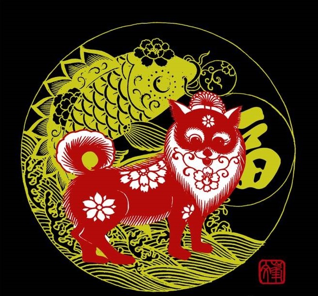 百狗圖剪紙系列(32張)，曹文峰剪紙作品欣賞