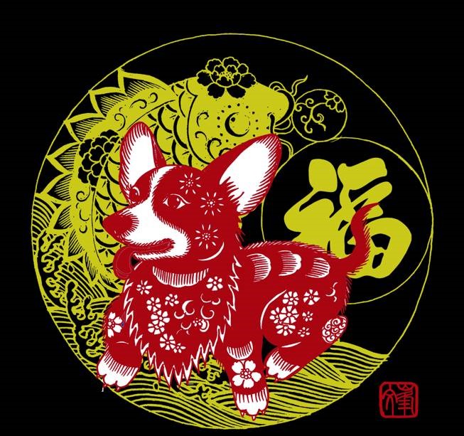 百狗圖剪紙系列(32張)，曹文峰剪紙作品欣賞