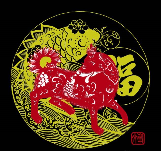 百狗圖剪紙系列(32張)，曹文峰剪紙作品欣賞