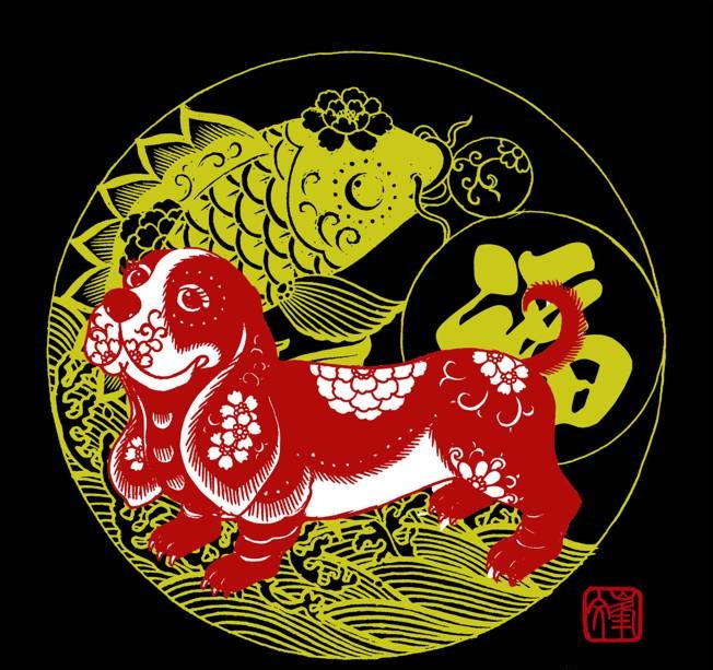 百狗圖剪紙系列(32張)，曹文峰剪紙作品欣賞