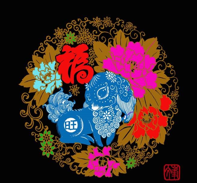 百狗圖剪紙系列(32張)，曹文峰剪紙作品欣賞