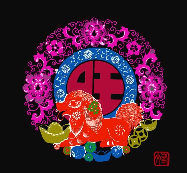 百狗圖剪紙系列(32張)，曹文峰剪紙作品欣賞