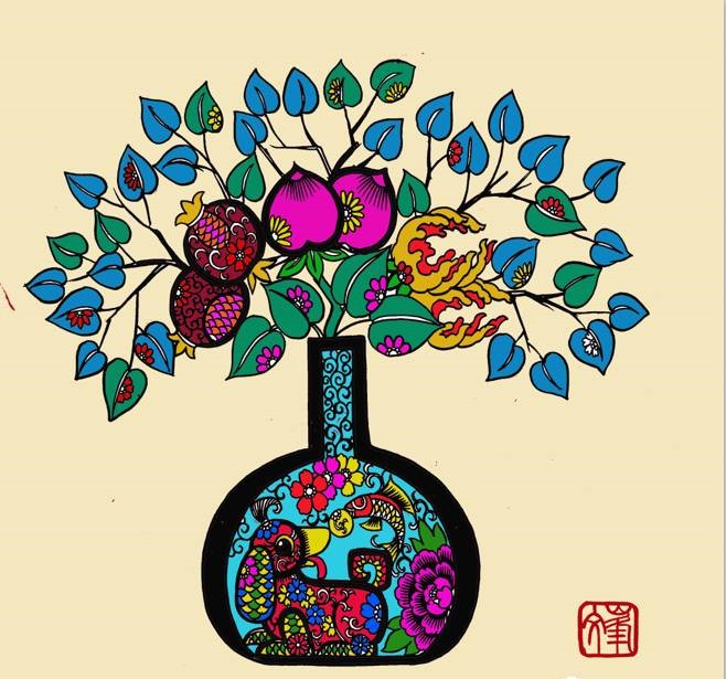 百狗圖剪紙系列(32張)，曹文峰剪紙作品欣賞