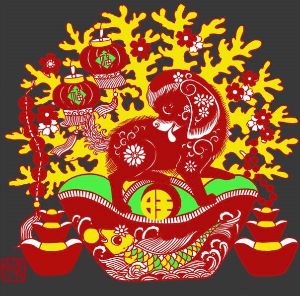 百狗圖剪紙系列(32張)，曹文峰剪紙作品欣賞