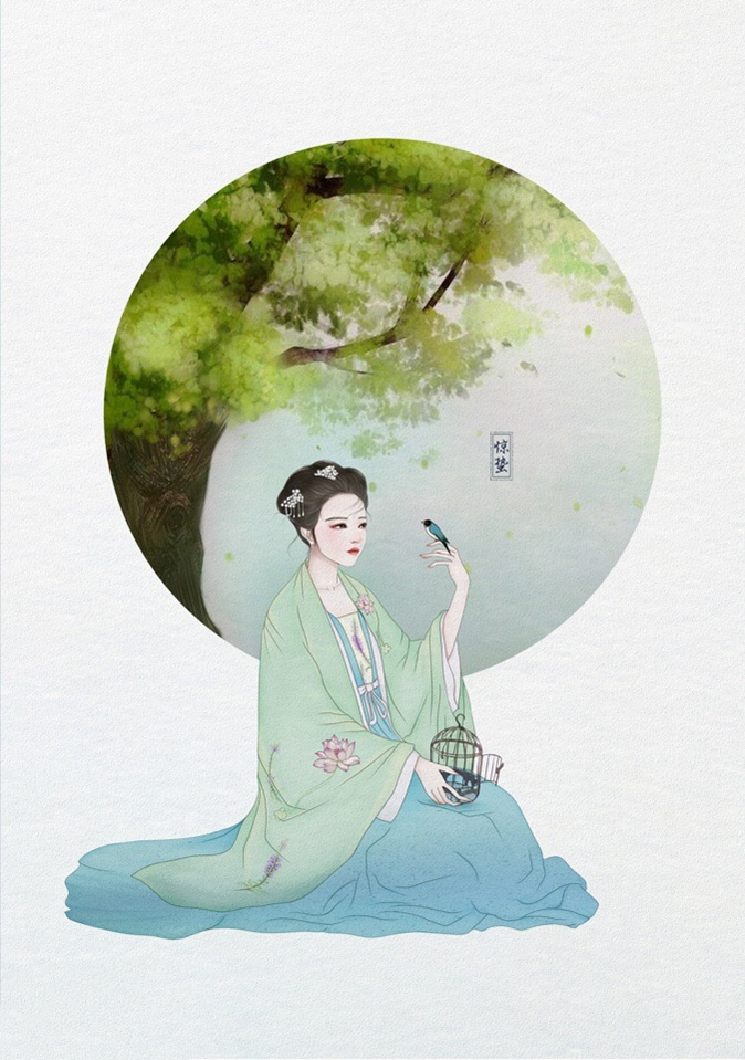 24節(jié)氣古風(fēng)手機(jī)壁紙圖片，超美的女子古風(fēng)圖片