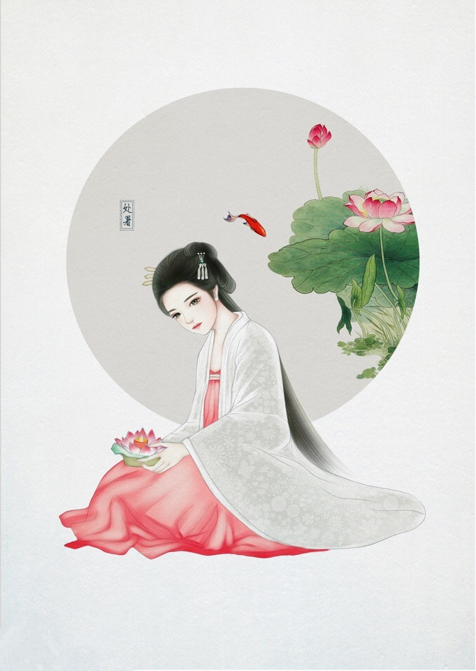 24節(jié)氣古風(fēng)手機(jī)壁紙圖片，超美的女子古風(fēng)圖片