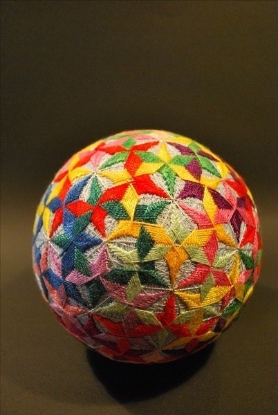 精美的手工手鞠球工藝品，絲線纏繞的藝術(shù)品！