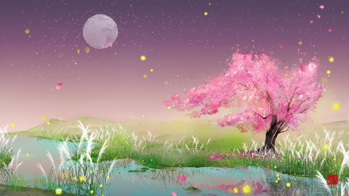 花香滿溢的古風(fēng)圖片，春天意境的唯美古風(fēng)圖片